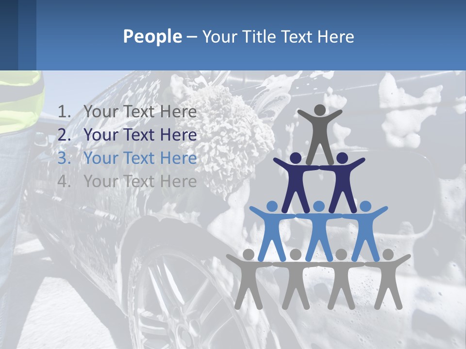 A Person Washing A Car With A Sponge Powerpoint Template PowerPoint Template
