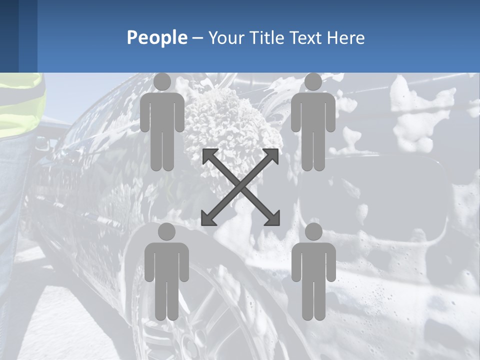 A Person Washing A Car With A Sponge Powerpoint Template PowerPoint Template