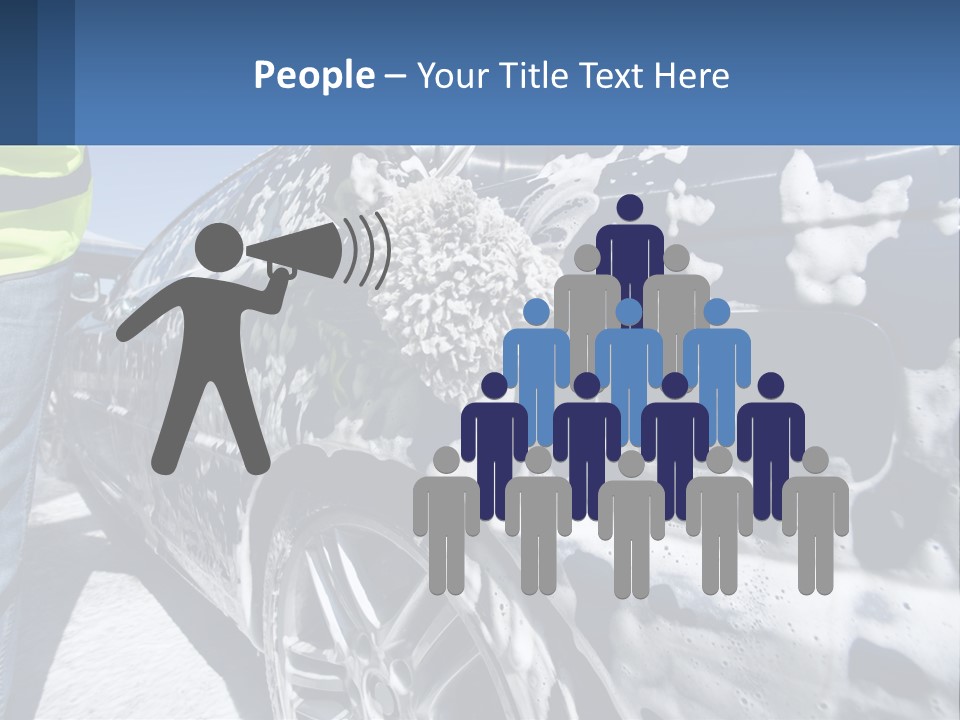A Person Washing A Car With A Sponge Powerpoint Template PowerPoint Template