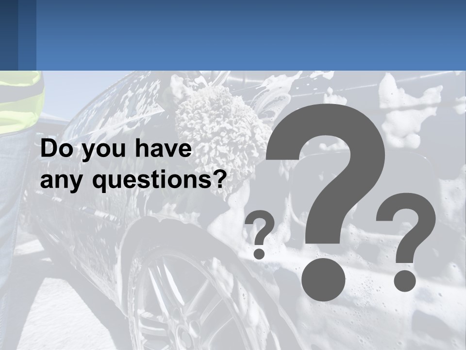 A Person Washing A Car With A Sponge Powerpoint Template PowerPoint Template