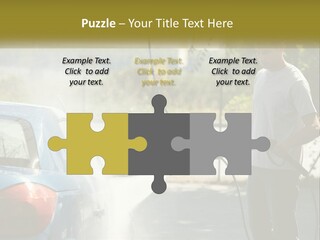 A Man Is Washing A Car With A Hose PowerPoint Template