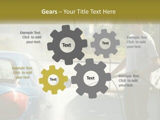 A Man Is Washing A Car With A Hose PowerPoint Template