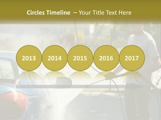 A Man Is Washing A Car With A Hose PowerPoint Template