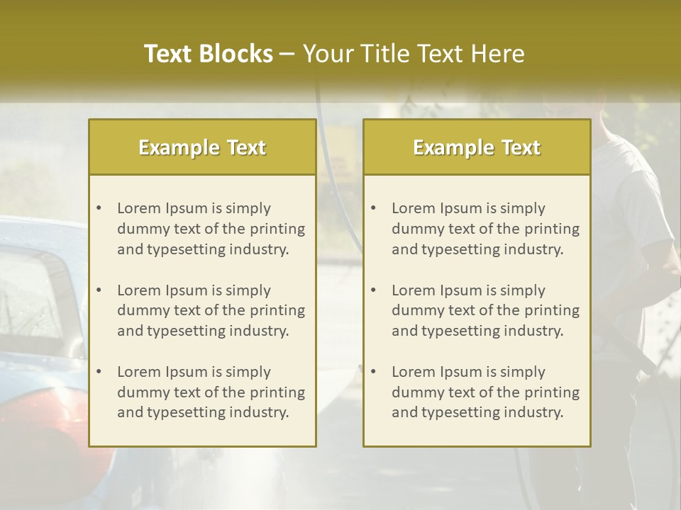 A Man Is Washing A Car With A Hose PowerPoint Template