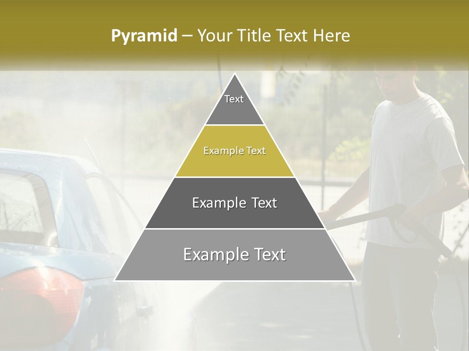 A Man Is Washing A Car With A Hose PowerPoint Template