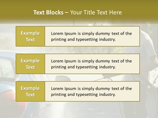 A Man Is Washing A Car With A Hose PowerPoint Template