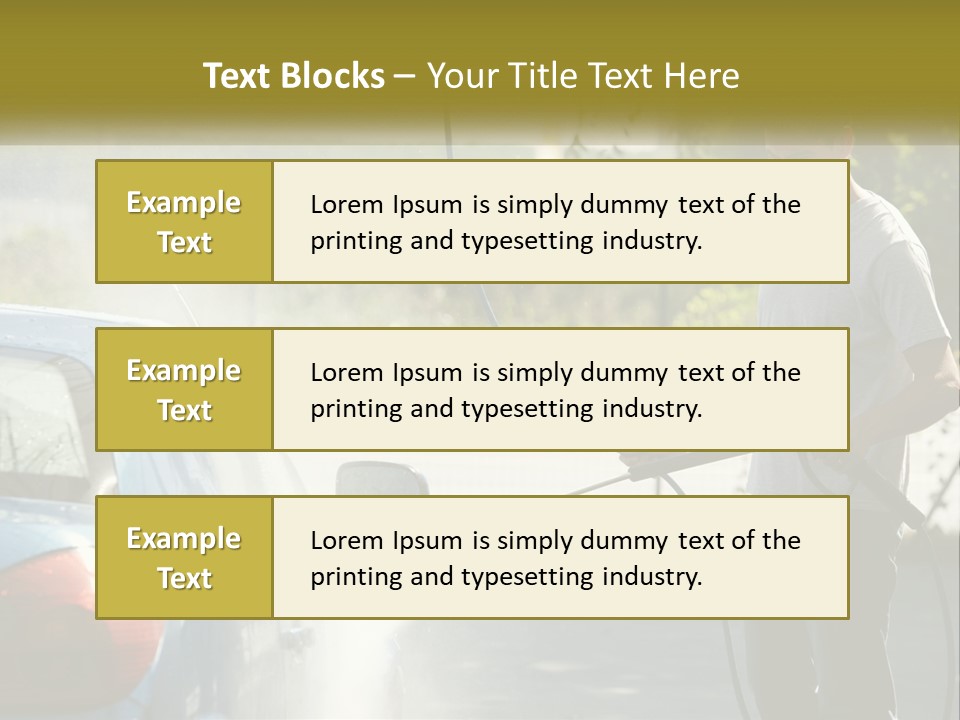A Man Is Washing A Car With A Hose PowerPoint Template