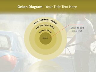 A Man Is Washing A Car With A Hose PowerPoint Template