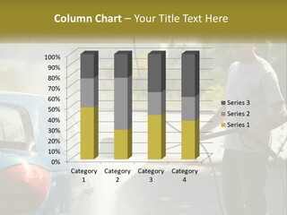 A Man Is Washing A Car With A Hose PowerPoint Template