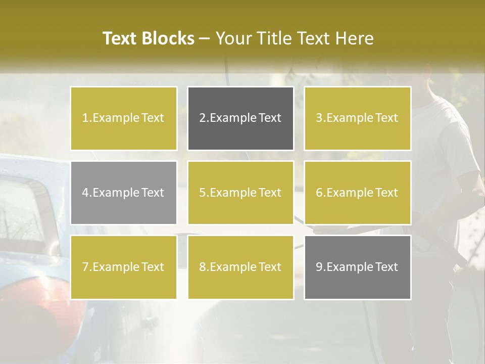 A Man Is Washing A Car With A Hose PowerPoint Template