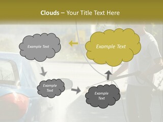 A Man Is Washing A Car With A Hose PowerPoint Template