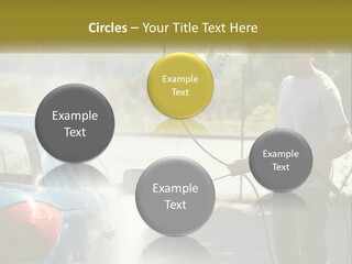 A Man Is Washing A Car With A Hose PowerPoint Template