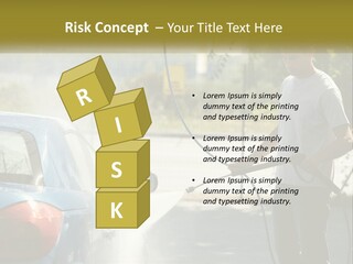 A Man Is Washing A Car With A Hose PowerPoint Template