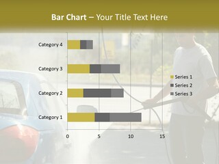 A Man Is Washing A Car With A Hose PowerPoint Template