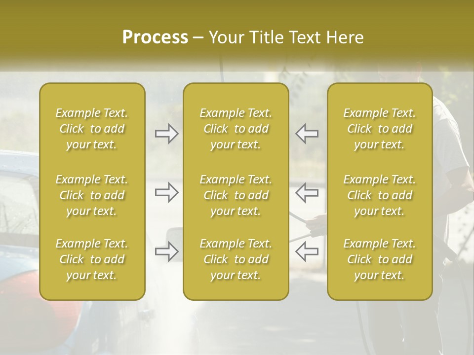 A Man Is Washing A Car With A Hose PowerPoint Template