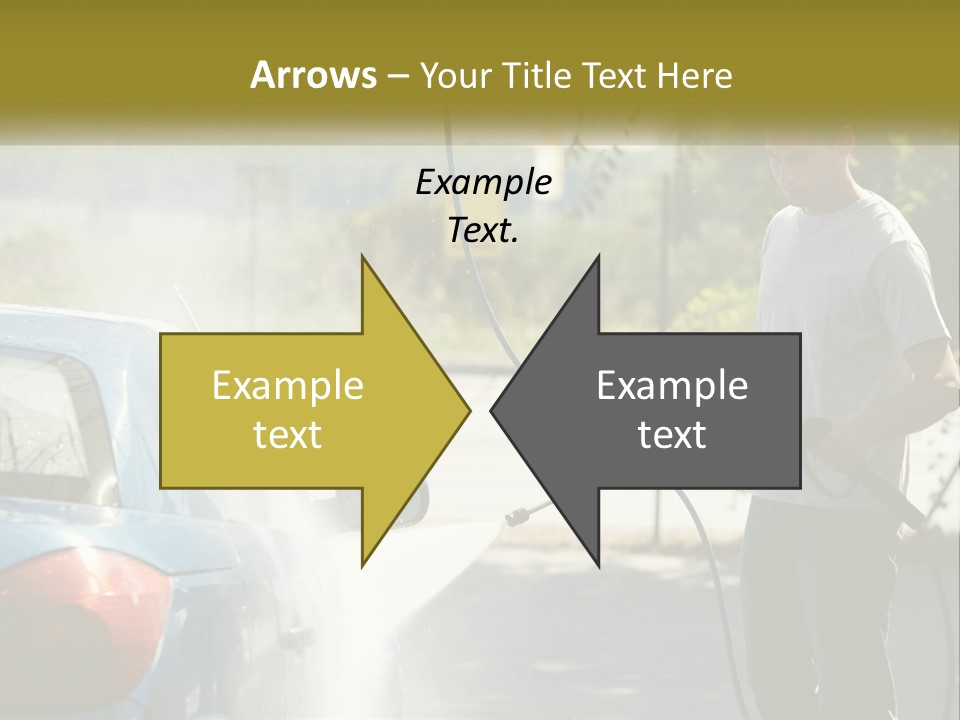 A Man Is Washing A Car With A Hose PowerPoint Template