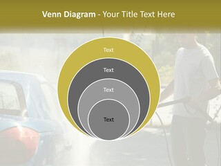 A Man Is Washing A Car With A Hose PowerPoint Template