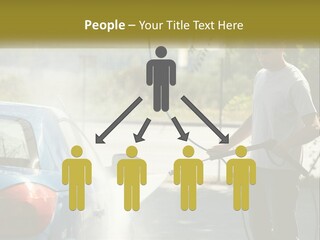 A Man Is Washing A Car With A Hose PowerPoint Template
