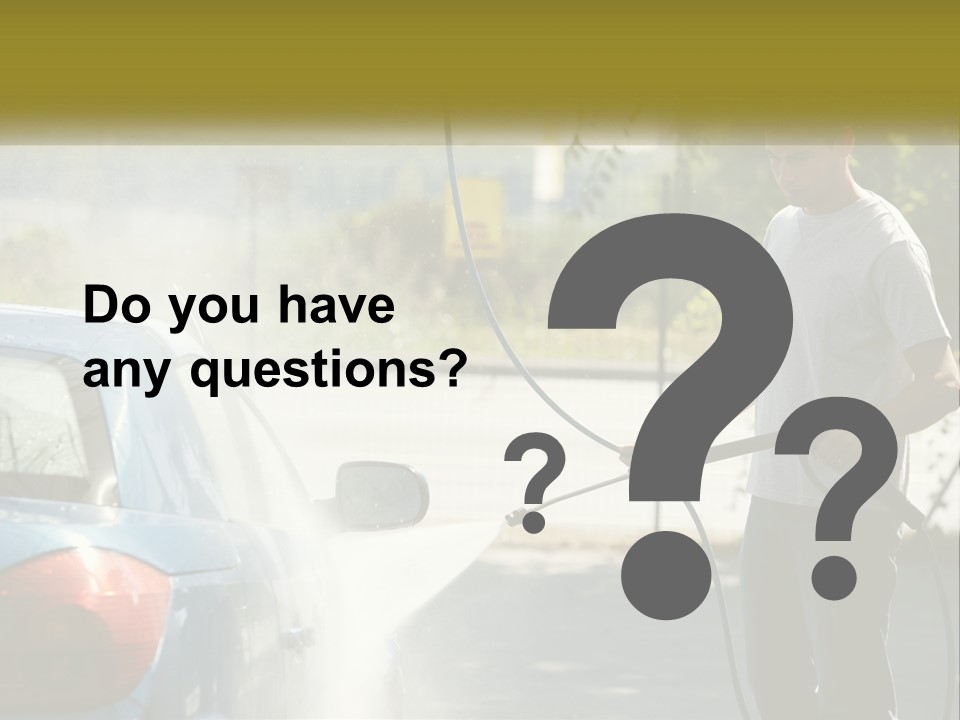 A Man Is Washing A Car With A Hose PowerPoint Template