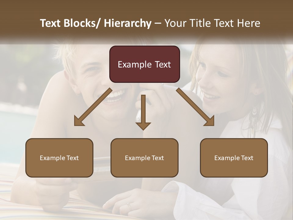 A Man And A Woman Laying On The Ground Talking On Their Cell Phones PowerPoint Template