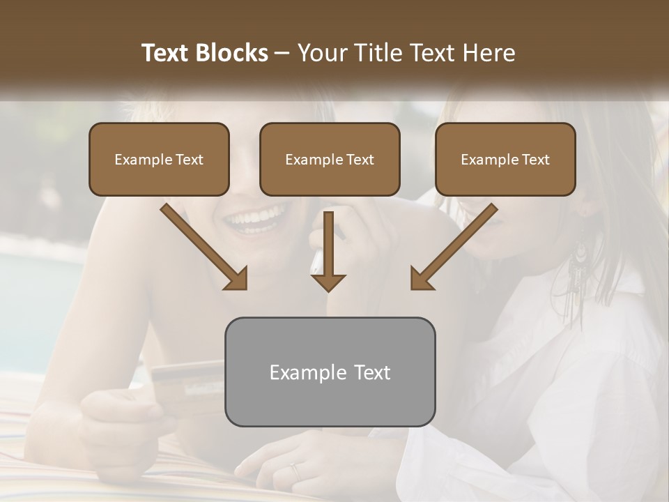 A Man And A Woman Laying On The Ground Talking On Their Cell Phones PowerPoint Template
