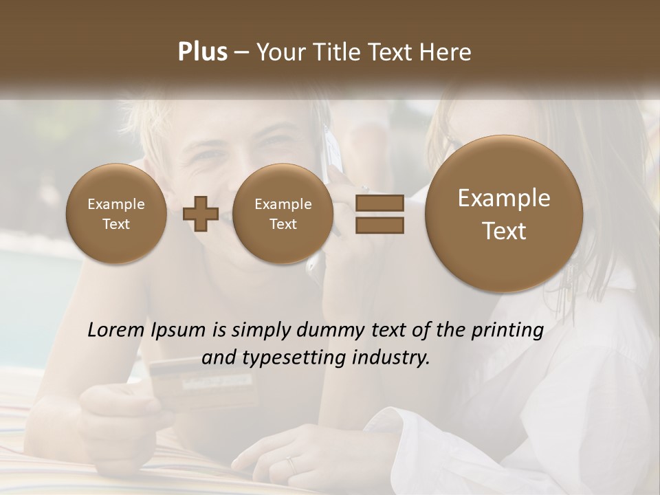 A Man And A Woman Laying On The Ground Talking On Their Cell Phones PowerPoint Template