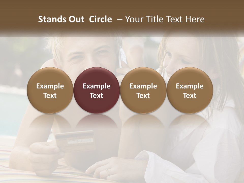 A Man And A Woman Laying On The Ground Talking On Their Cell Phones PowerPoint Template