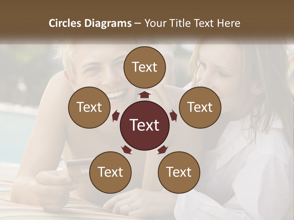 A Man And A Woman Laying On The Ground Talking On Their Cell Phones PowerPoint Template