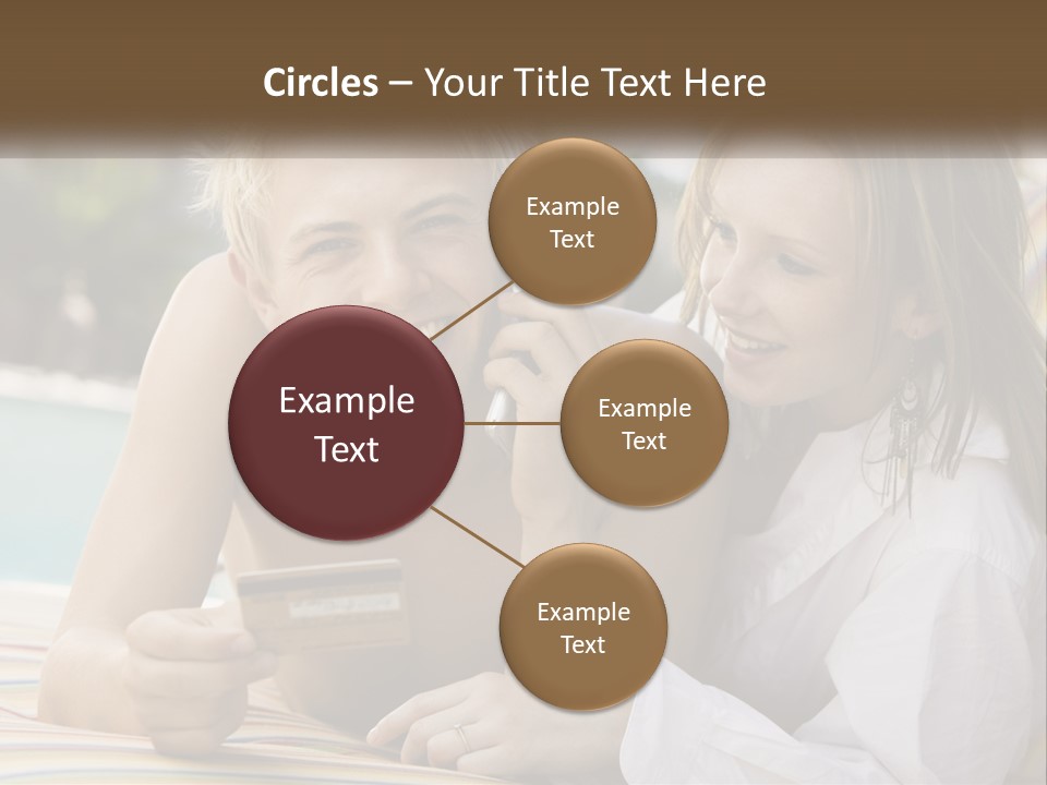 A Man And A Woman Laying On The Ground Talking On Their Cell Phones PowerPoint Template