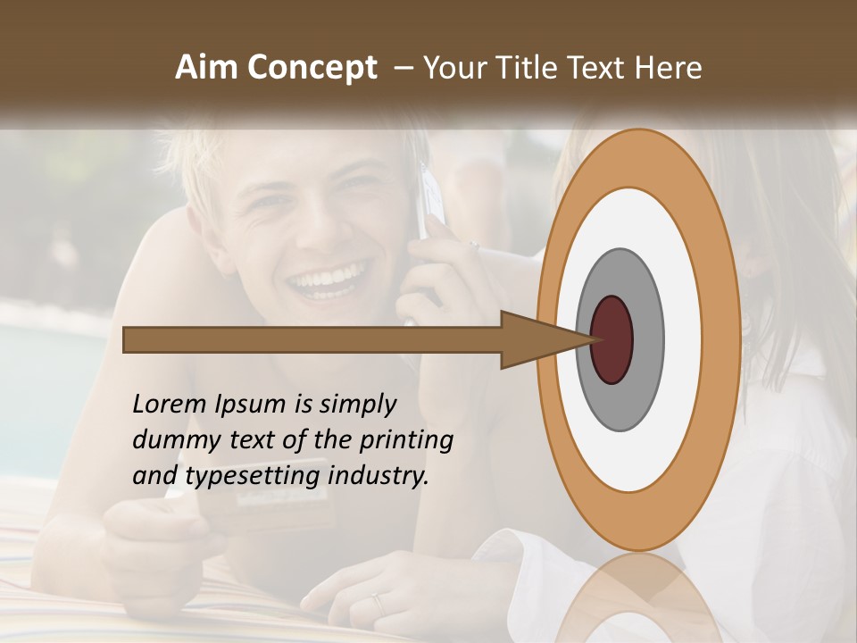 A Man And A Woman Laying On The Ground Talking On Their Cell Phones PowerPoint Template