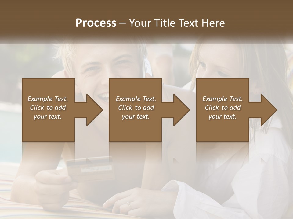 A Man And A Woman Laying On The Ground Talking On Their Cell Phones PowerPoint Template