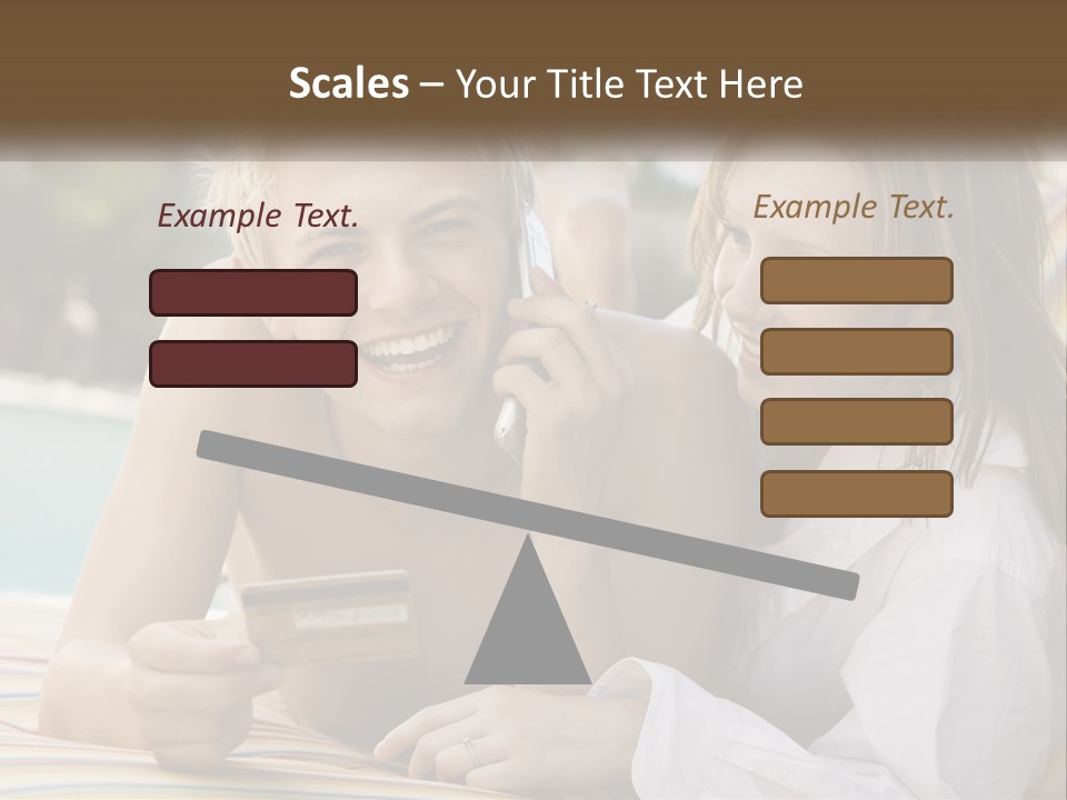 A Man And A Woman Laying On The Ground Talking On Their Cell Phones PowerPoint Template