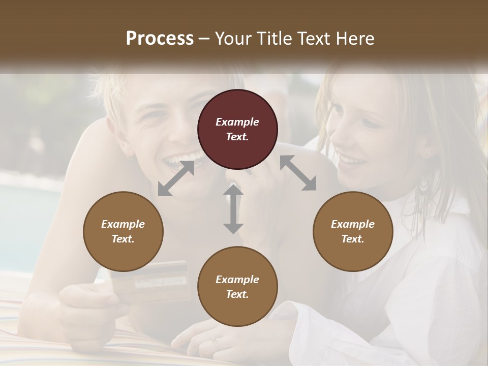 A Man And A Woman Laying On The Ground Talking On Their Cell Phones PowerPoint Template