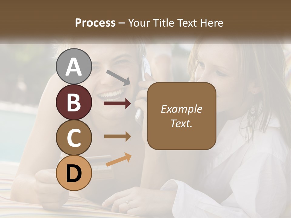 A Man And A Woman Laying On The Ground Talking On Their Cell Phones PowerPoint Template