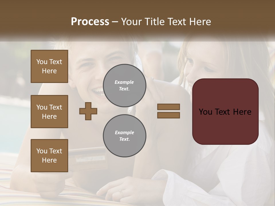 A Man And A Woman Laying On The Ground Talking On Their Cell Phones PowerPoint Template