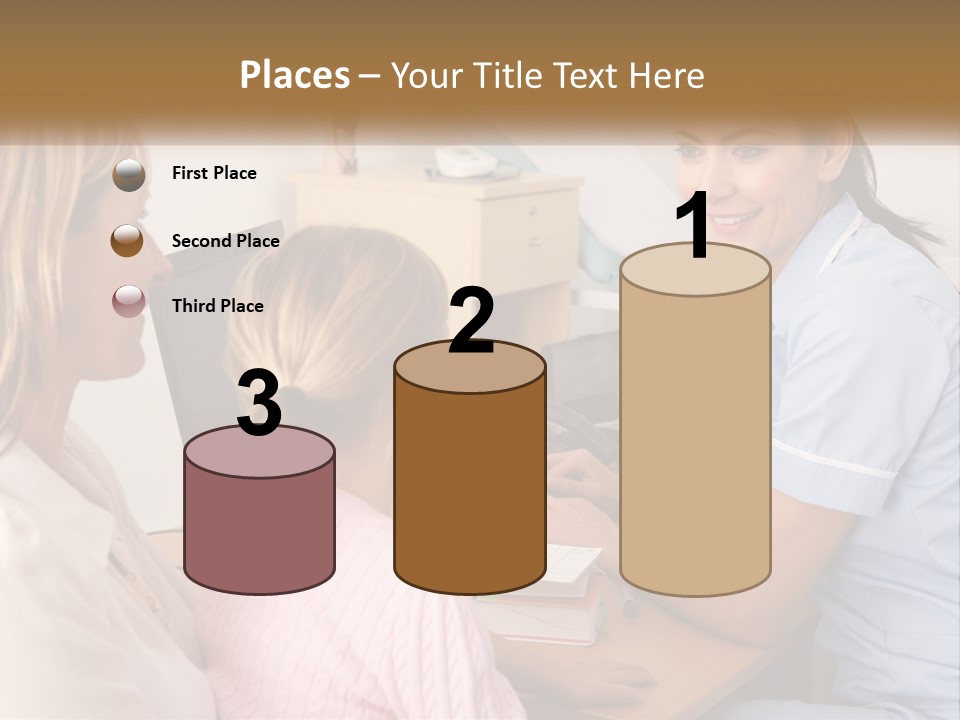 A Woman Talking To A Nurse At A Desk PowerPoint Template