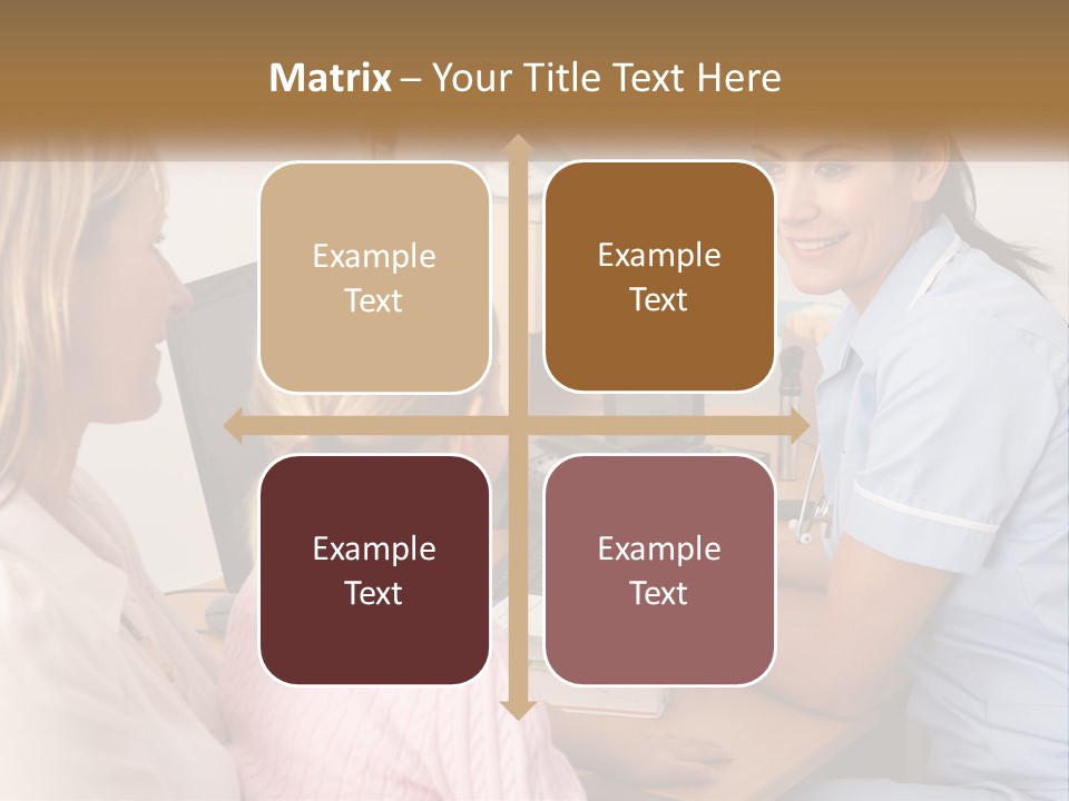 A Woman Talking To A Nurse At A Desk PowerPoint Template