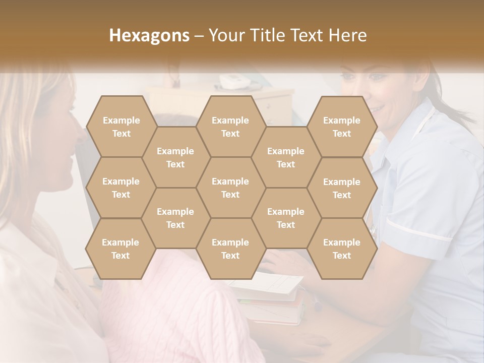 A Woman Talking To A Nurse At A Desk PowerPoint Template