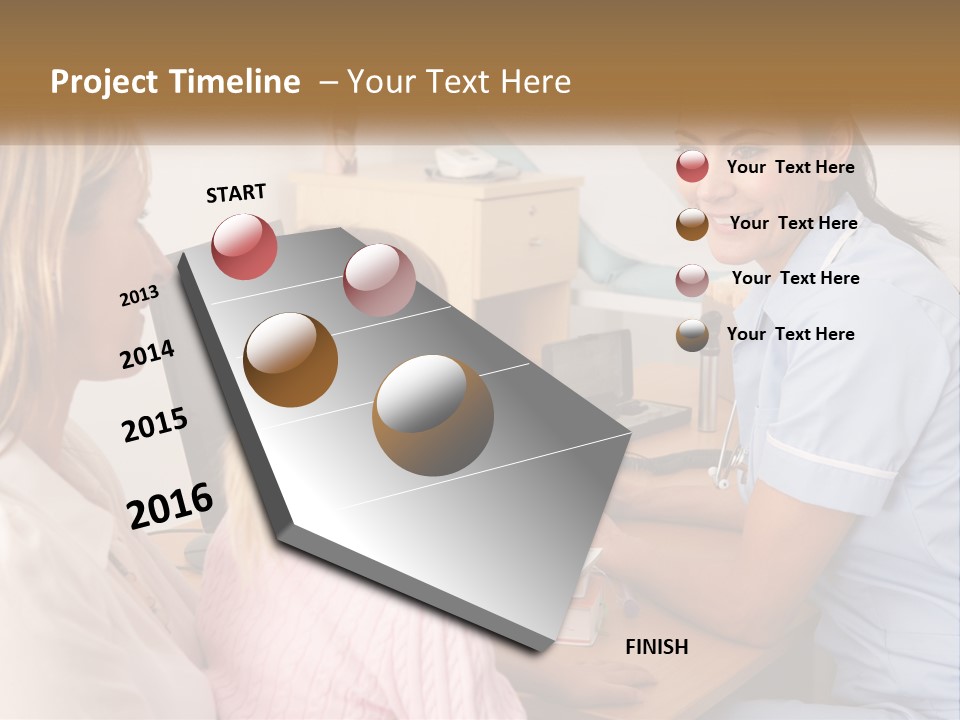 A Woman Talking To A Nurse At A Desk PowerPoint Template