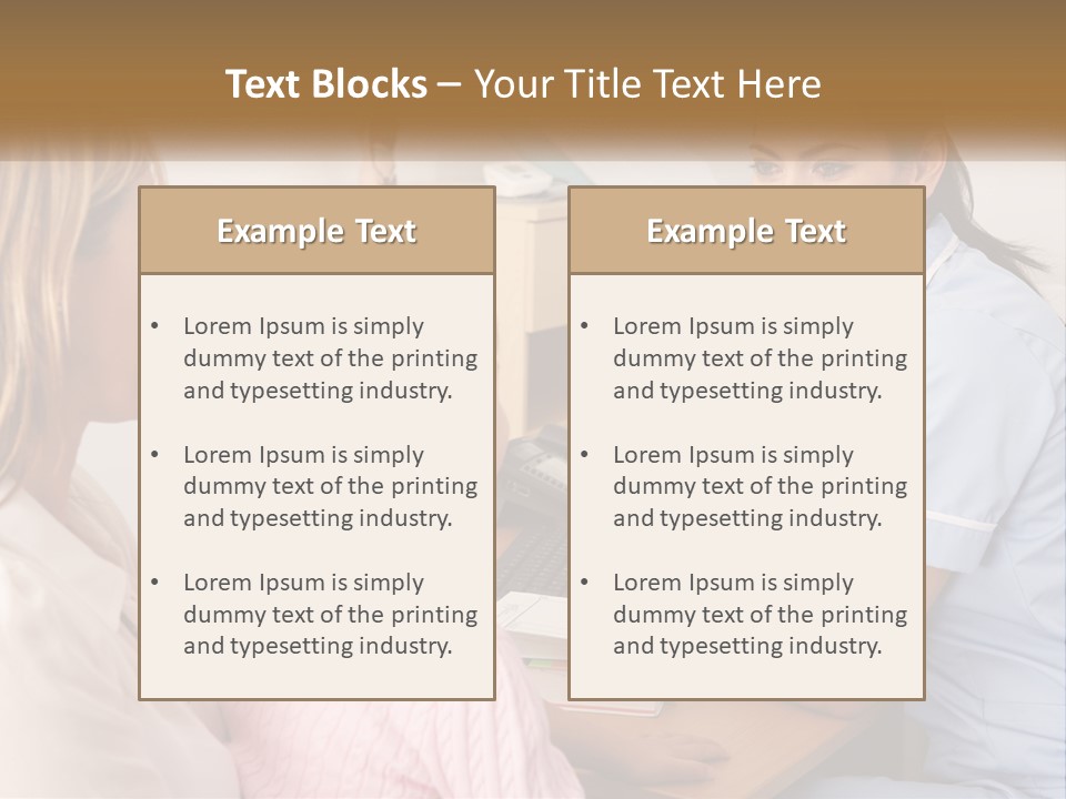 A Woman Talking To A Nurse At A Desk PowerPoint Template