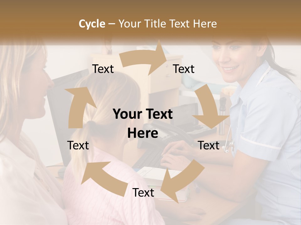 A Woman Talking To A Nurse At A Desk PowerPoint Template