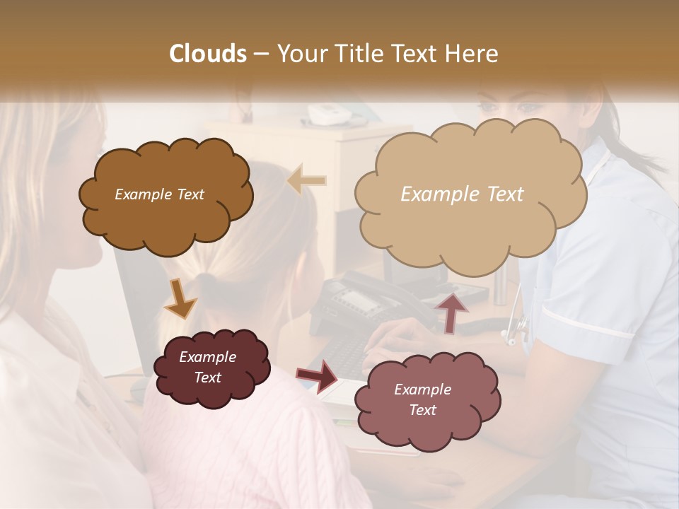 A Woman Talking To A Nurse At A Desk PowerPoint Template