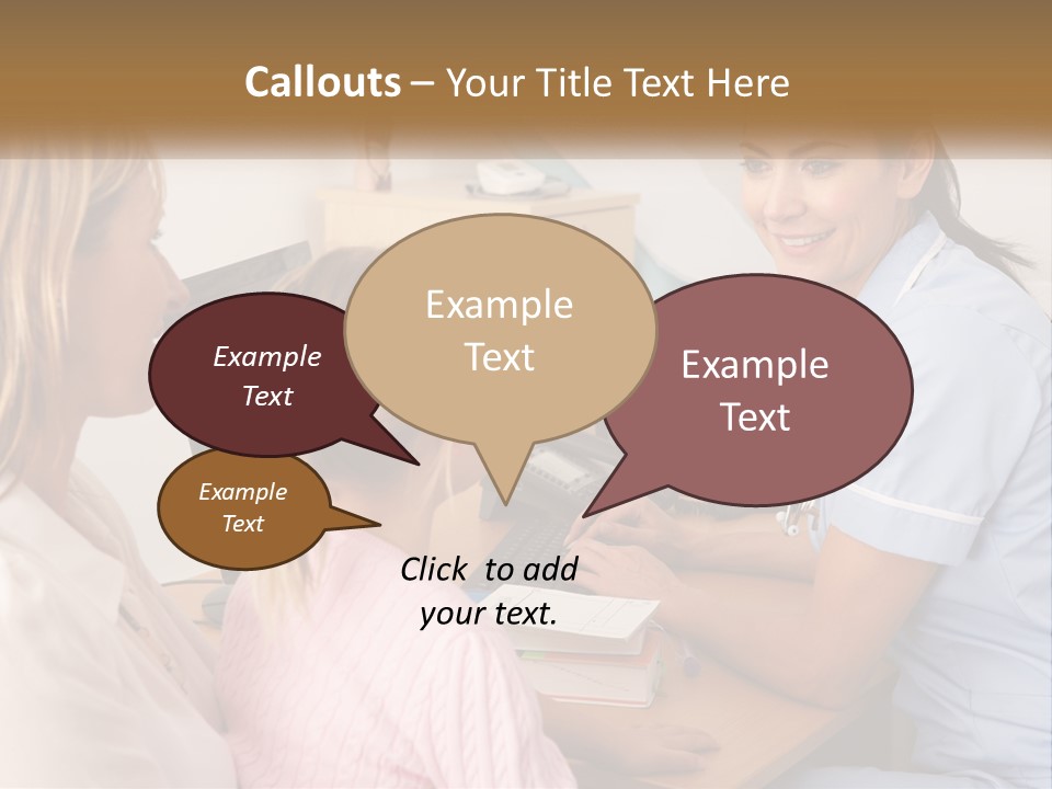 A Woman Talking To A Nurse At A Desk PowerPoint Template