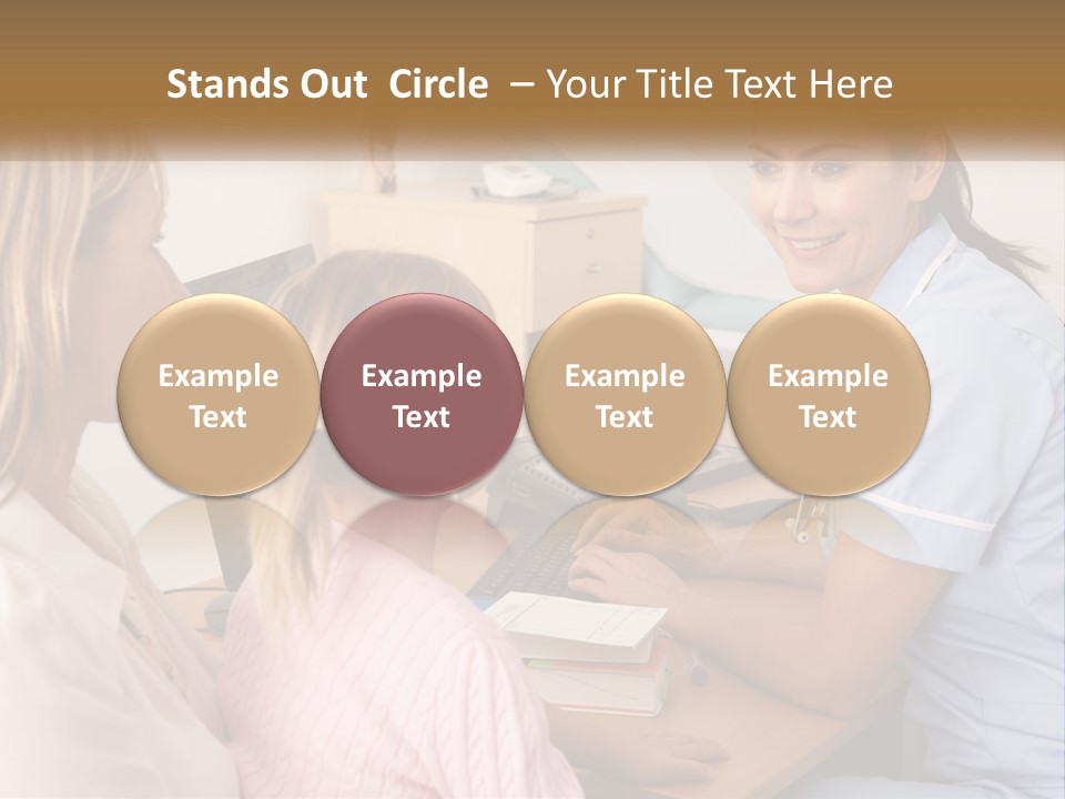 A Woman Talking To A Nurse At A Desk PowerPoint Template