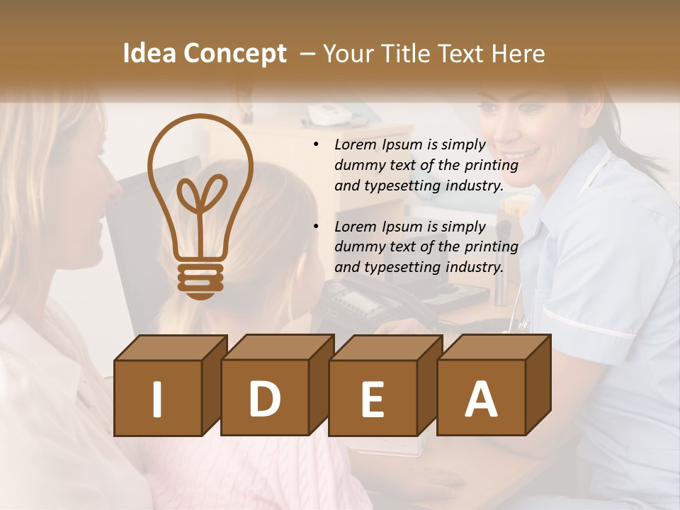 A Woman Talking To A Nurse At A Desk PowerPoint Template