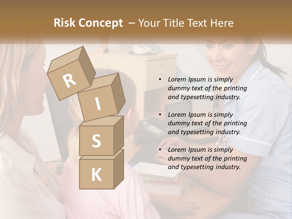 A Woman Talking To A Nurse At A Desk PowerPoint Template