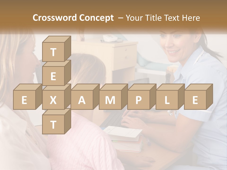 A Woman Talking To A Nurse At A Desk PowerPoint Template