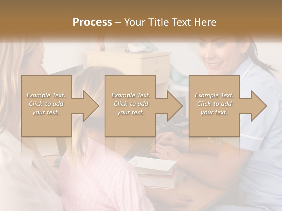 A Woman Talking To A Nurse At A Desk PowerPoint Template