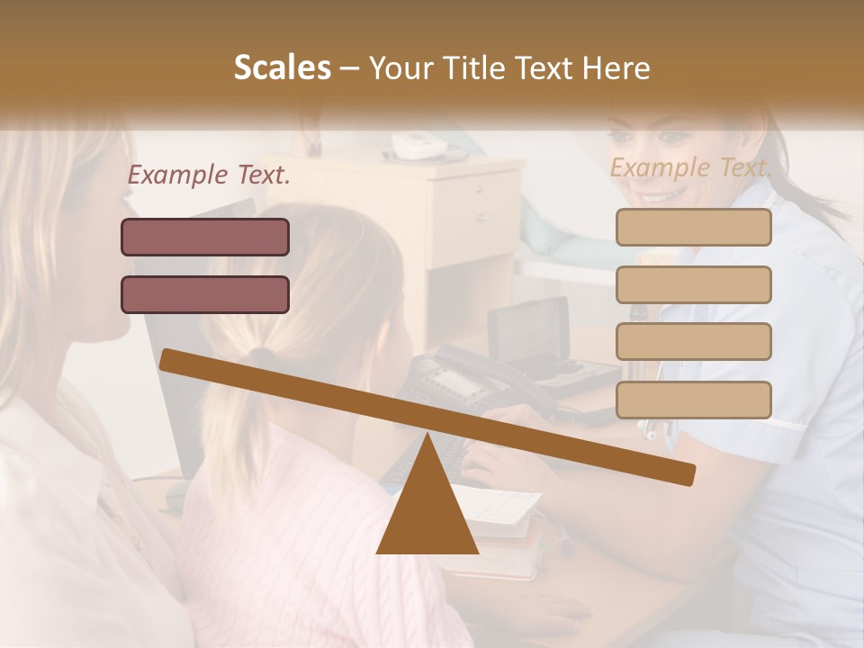 A Woman Talking To A Nurse At A Desk PowerPoint Template