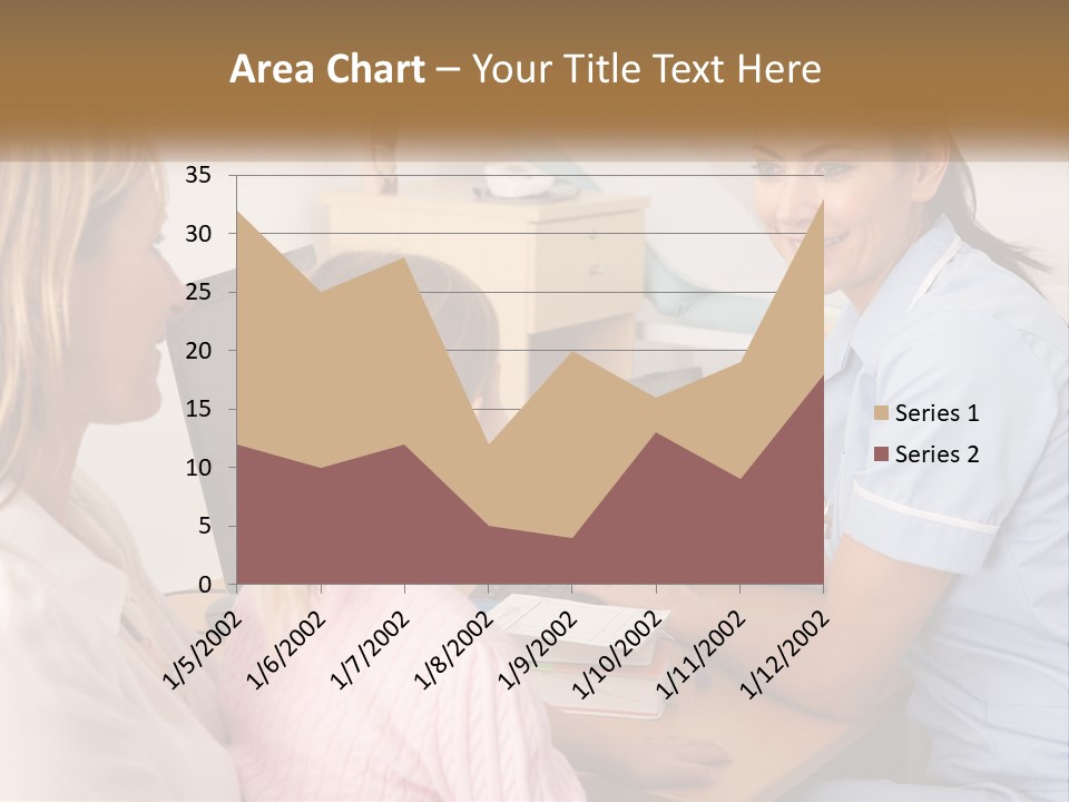A Woman Talking To A Nurse At A Desk PowerPoint Template